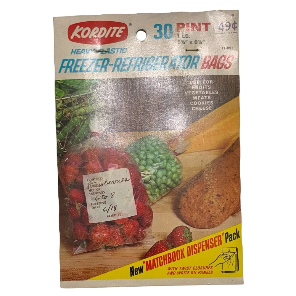 KORDITE Vintage Freezer-Refrigerator Bags Bundle of 2 Packs 80 Pint & 30 Pint